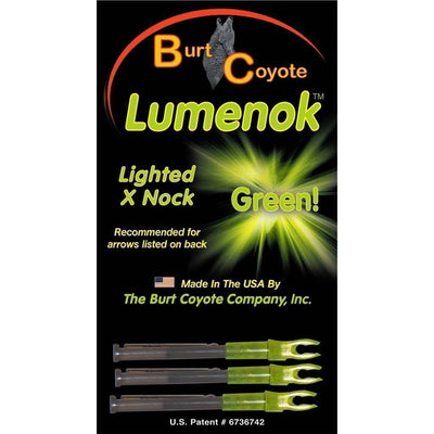 Lumenok Lighted Nock Green X Nock 3 pk. Archery Lumenok Reaper Gear ReaperGear.com Bow Hunting Store Black Friday Cyber Monday Sale