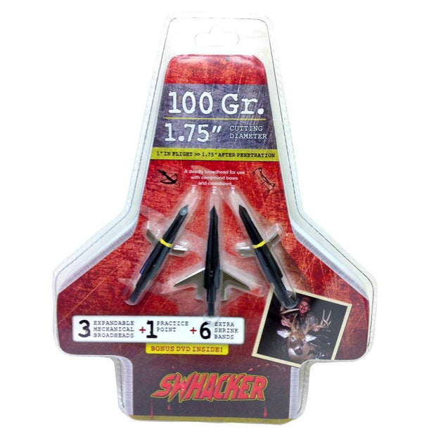 Swhacker 2 Blade Broadhead 100 gr. 1.75 in. 3 pk. Archery Swhacker Reaper Gear ReaperGear.com Bow Hunting Store Black Friday Cyber Monday Sale