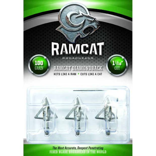 Ramcat Diamondback Broadheads 100 Gr. 3 Pk. Archery Ramcat Reaper Gear ReaperGear.com Your Bow Hunting Headquarters, Best Prices & FREE SHIPPING! Black Friday Cyber Monday Sale