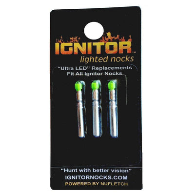 Nufletch Ignitor Nock Replacement Bulbs Green Universal 3pk.